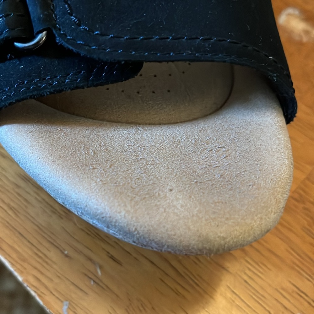 Clarks Black Rose Lane Black Slingback Platform Wedge Sandals w/straps Size 7.5 - Picture 14 of 15